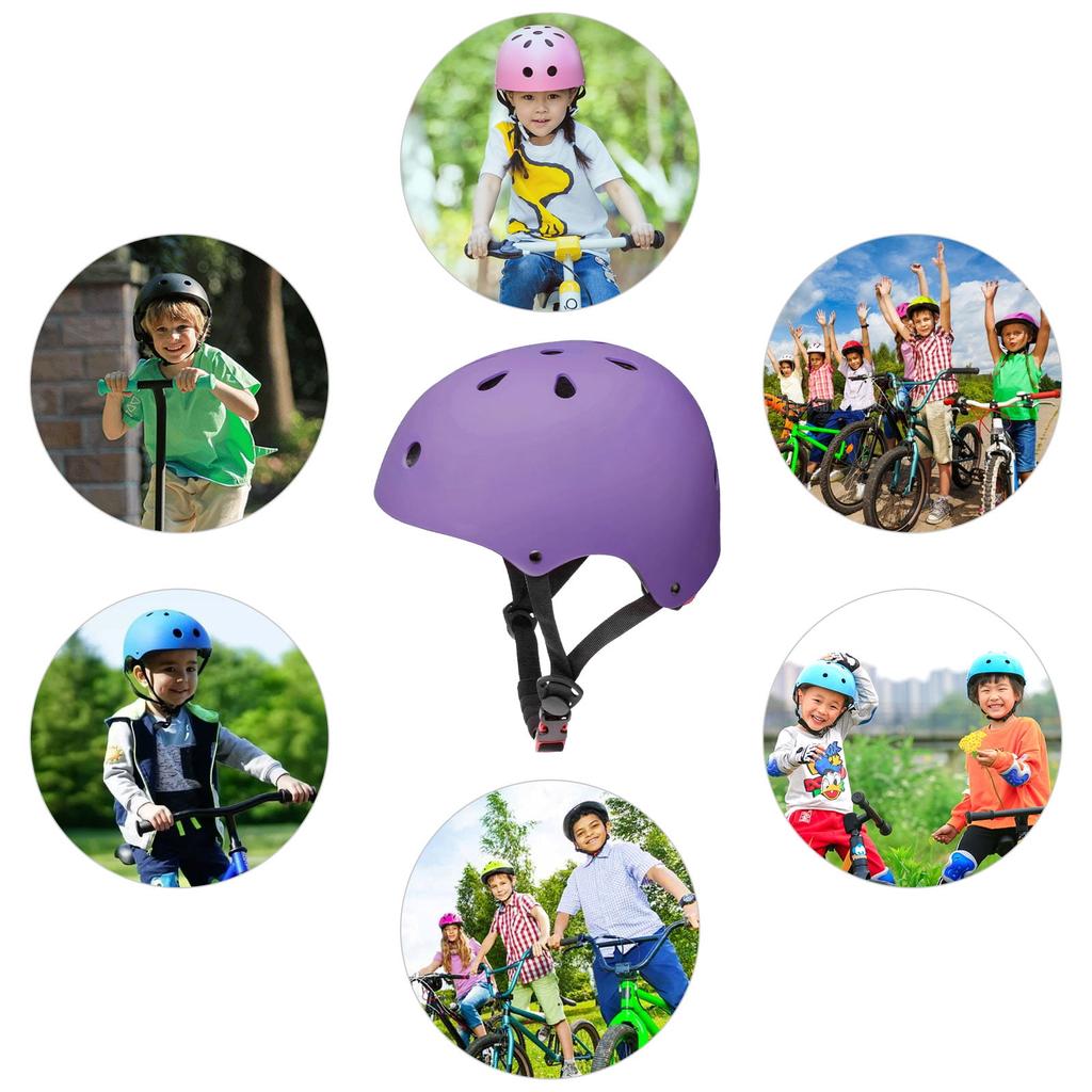 Kids Bike Helmet Toddler Ages 3-8 Years Old Boys Girls Children Adjustable Bicycle Helmet Purple