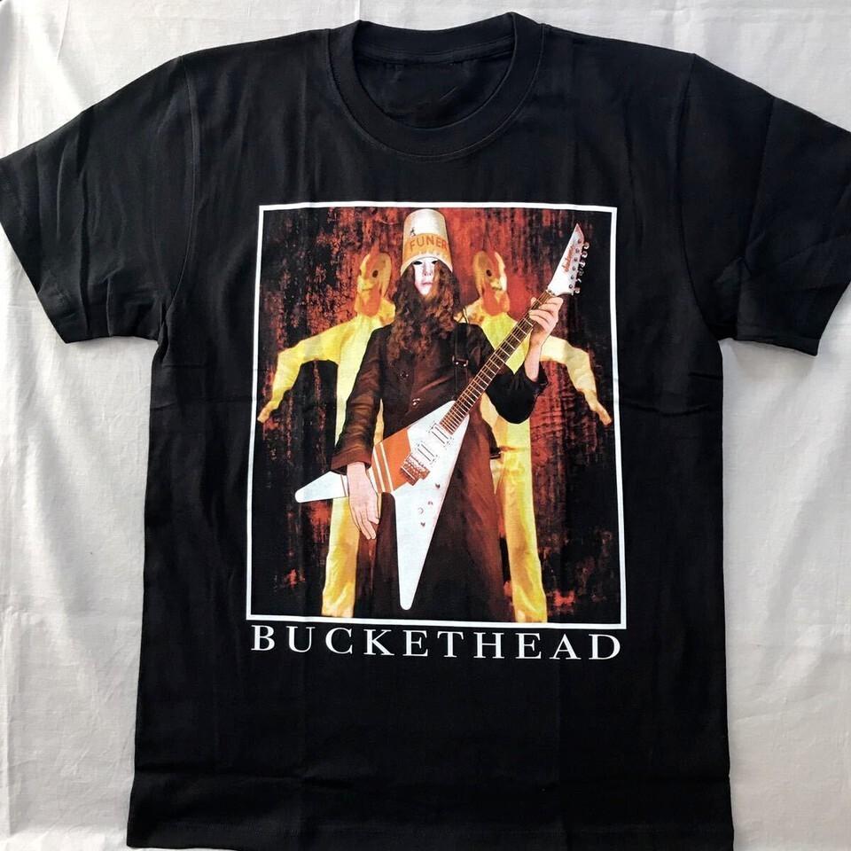 Classic Buckethead Guitar Heavy Cotton Black S to 5XL Unisex Shirt SG968 S разноцветный