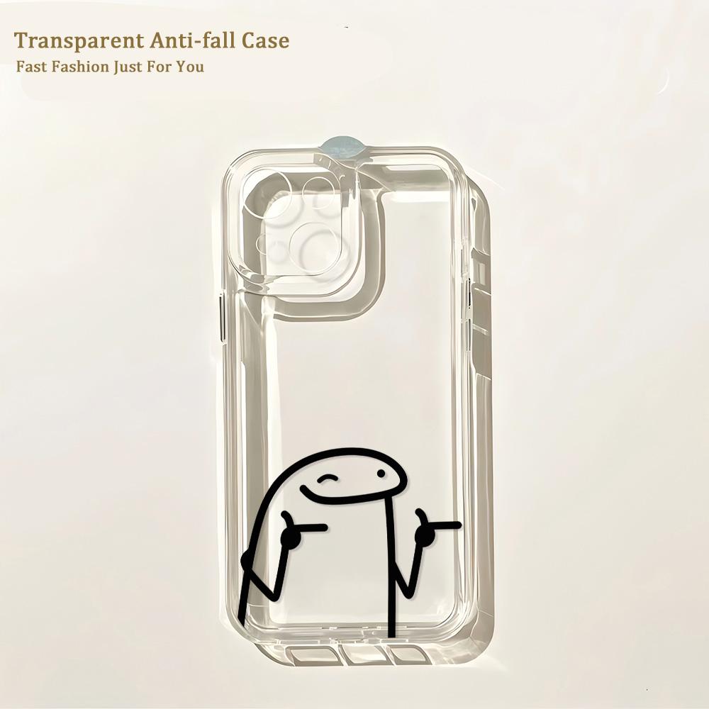 

F-Flork Funny Meme Couple Phone Case For IPhone 16 16e 15 14 13 12 11 Mini Pro Max X XR XSMax 7 8 Plus Transparent Back Cover iPhone X(XS)