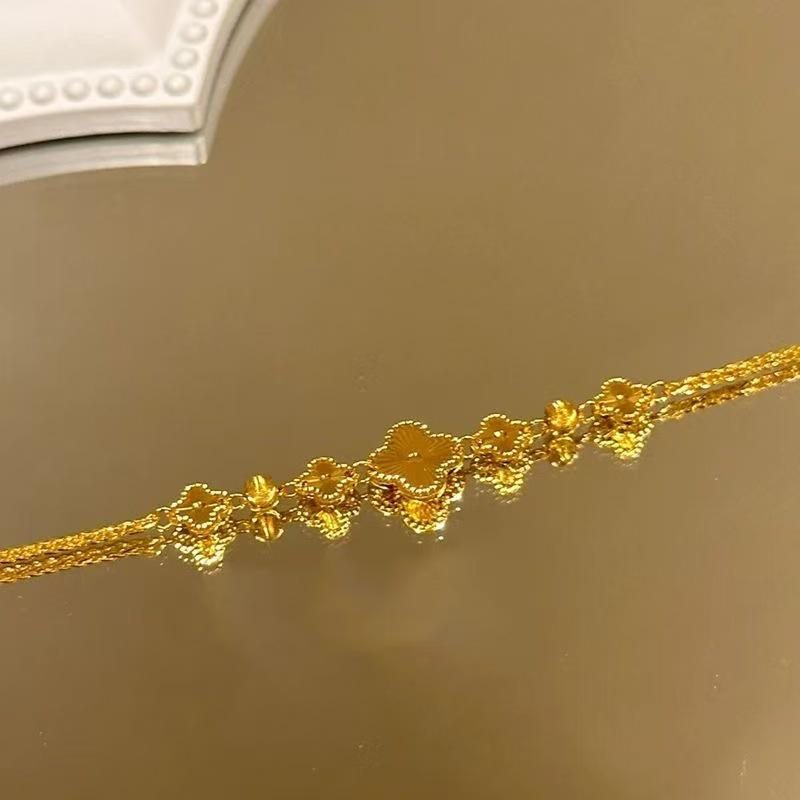 Exquisite High-End Five-Flower Laser Bracelet: Sweet, Versatile, Light Luxury Design