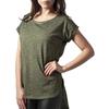 T-shirt Long Femme - Urban Classics - Spray Dye Tee - Couleur Olive - 100% Coton - Manches Courtes