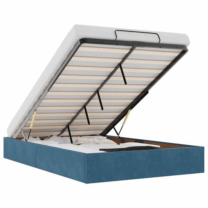 VidaXL Ottoman Bed Frame Without Mattress Dark Blue 120x200 Cm Velvet, Bed Frame, Ottoman Bed Frame, Bed Frame 3310959