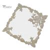 Coffee Shop Table Linens Square Lace Placemat for Dining Table, Embroidered Mesh Heat Resistant Decorative Mats Mat, Retro Floral Coaster Kitchen Home
