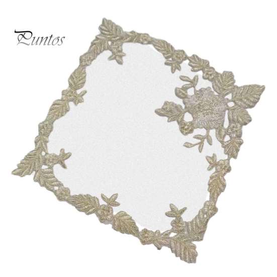 Coffee Shop Table Linens Square Lace Placemat for Dining Table, Embroidered Mesh Heat Resistant Decorative Mats Mat, Retro Floral Coaster Kitchen Home