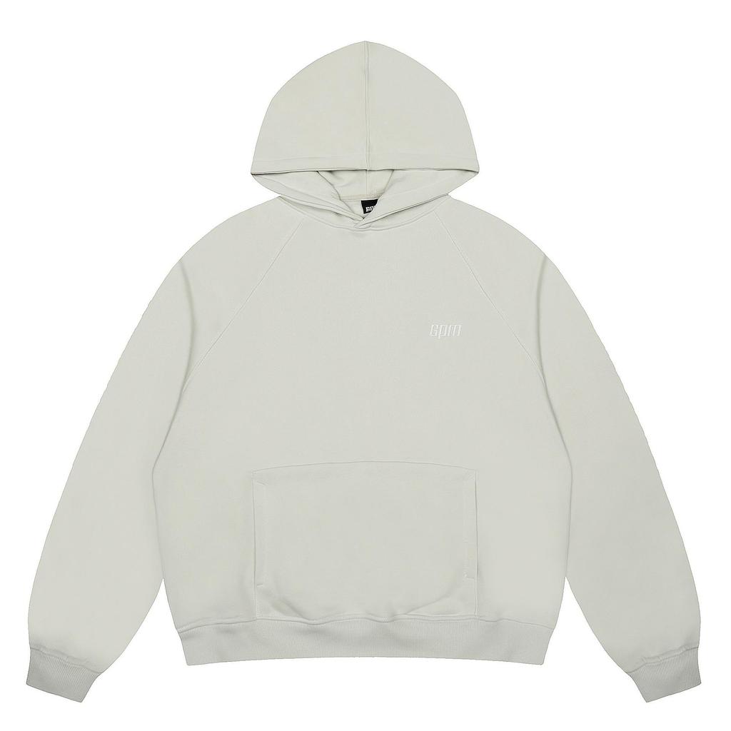 Trendige 6PM schwere Baumwoll-Reißverschlussjacke: Lockerer Schnitt, Streetwear-Stil mit aufgesetzter Stickerei.