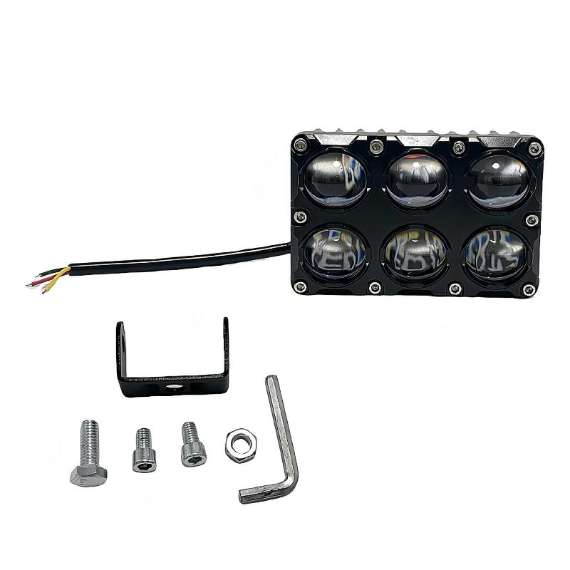 6/8/10 Light Beads Lens Auxiliary Motorcycle Spotlight Working Fog Lights Bulb Projector Headlight