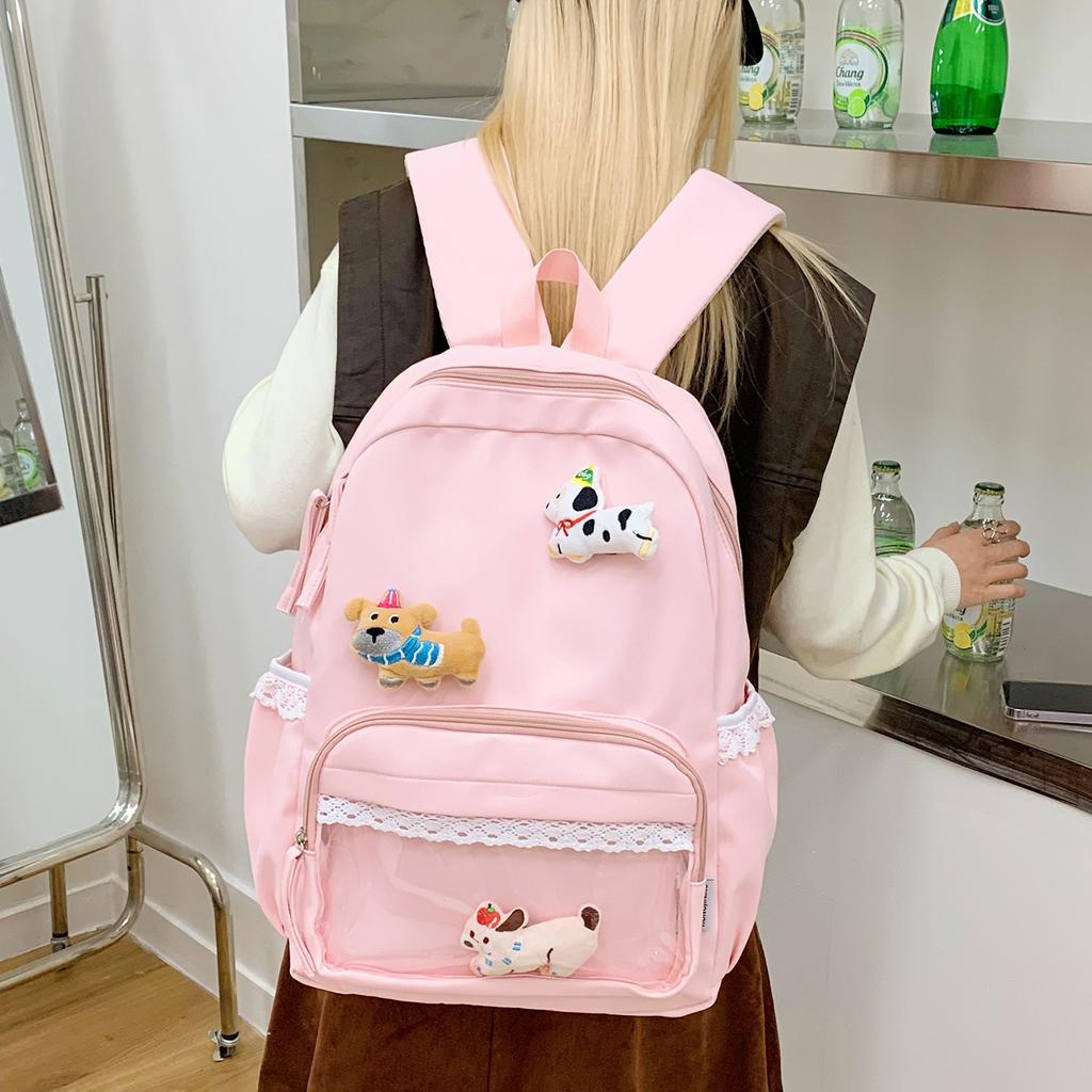 Schoolbag Japanese ins new high-value, fresh, sweet and cute puppy backpack, lightweight and versatile backpack for junior and high school students