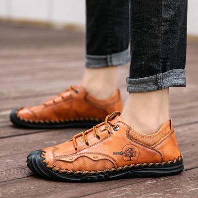 Men's Genuine Leather Casual Shoes - Large Size Korean Style Handmade All-Match Cross-Border Men's Shoes