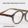 Luxury Style Retro Fashion Glasses Frame High Quality Brand Acetate Small Round Frame Pin Temples Lightweight Design Eyeglasses
