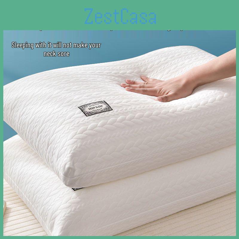 Knitted Cotton Star Hotel Highprofile Neck Support Pillow Washable For Home Or Dorm Use