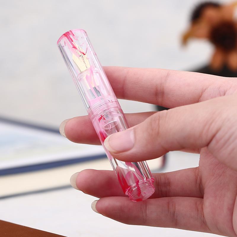 Taşınabilir Majohn Wancai Mini Reçine Dolma Kalem Yeşil-Beyaz İridyum F Uç 0.5mm Avuç İçi Kısa Mürekkepli Kalem Yazma Ofis Hediye Seti