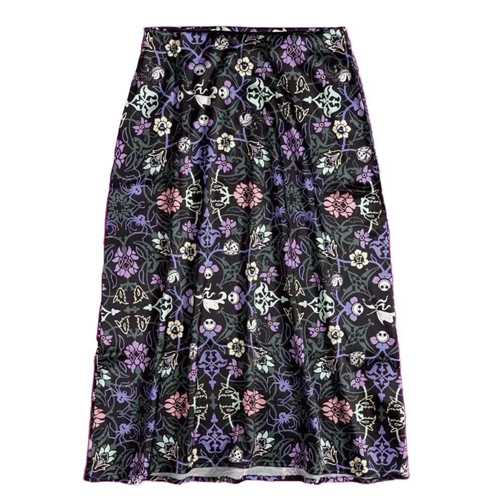 Nightmare Before Christmas Womens/Ladies Floral Satin Midi Skirt