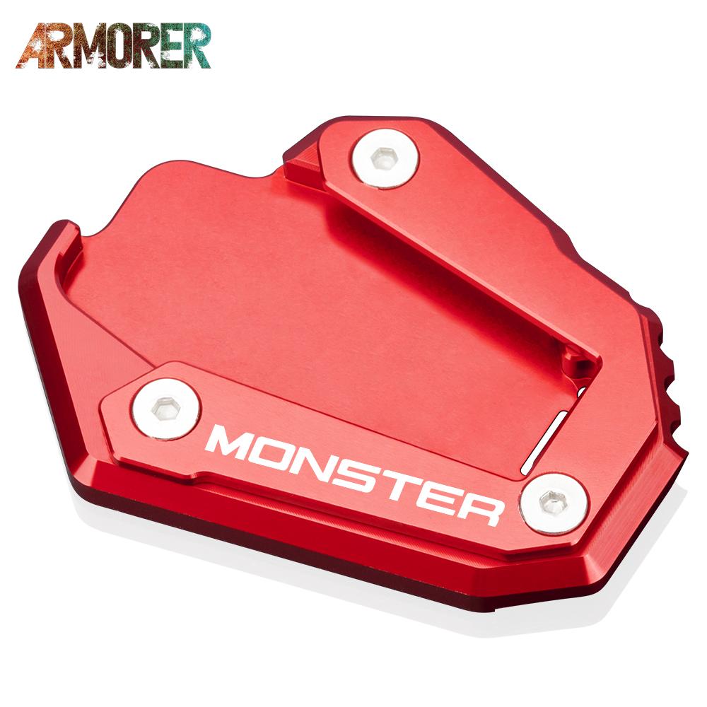 Motorcycle Side Stand Plate Kickstand Enlarger Support Extension Pad For Ducati Monster 1200 1200R 1200S 821 stealth 937