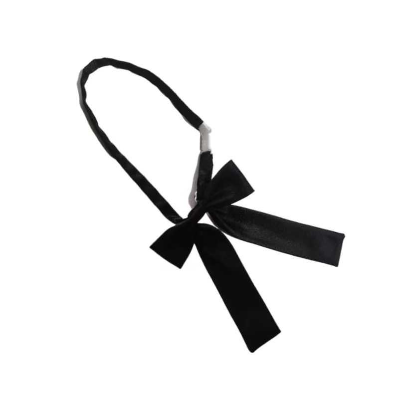 

Галстук-бабочка Jk для женщин в японском студенческом стиле, однотонный, повседневный, с бантом из ленты, черный, темно-синий, бордовый чёрный