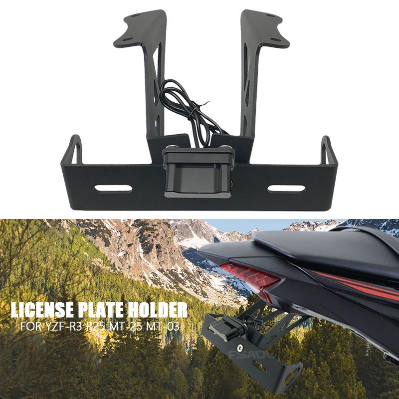 Motorcycle License Plate Holder Tail Light Bracket Tidy Fender Eliminator Fit For Yamaha YZF R3 R25 2014-2024 2023 2022 2021