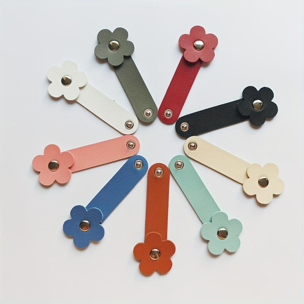 1pc-Flower-Shaped Cable Ties, Data & Earphone Cord Organizer Clips, Scarf&Tablecloth Decor, Mixed Color, Non-Washable