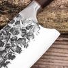 Forged Kitchen Knives Chopper Set FullTang Hand Made Chef Knife Professional Meat Cleaver Steel Wrapped Around Solid Wood Handle
