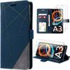 Case - E.F.CONNECTION - For Xiaomi Redmi A3 - Flexible - Retro PU Leather Case - 2 Tempered Glasses
