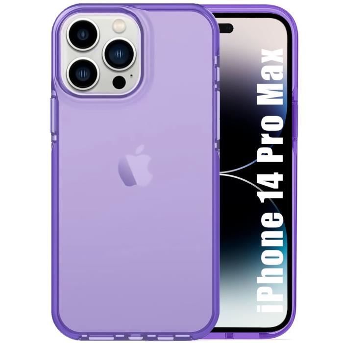 Coque - pour iPhone - 14 Pro Max - Protection Antichoc - Violet - Semi-Transparent