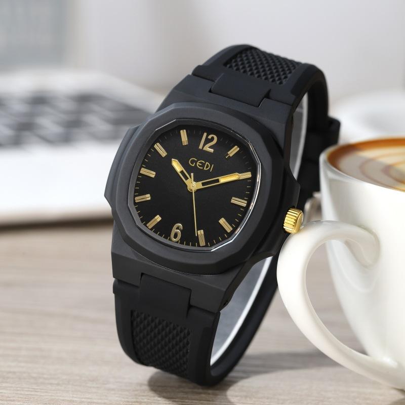 Fashion Middle School Student Sports Watch Men'S Oval Niche Watch Waterproof Quartz Silicone Watch