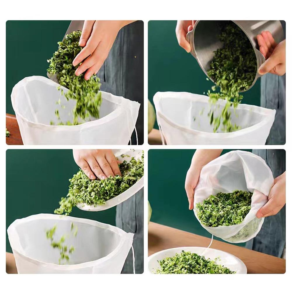 Bowl Type Filter Bags Reusable Vegetable Water Filter Mesh Bag Fashion Drawstring Filter Bag
