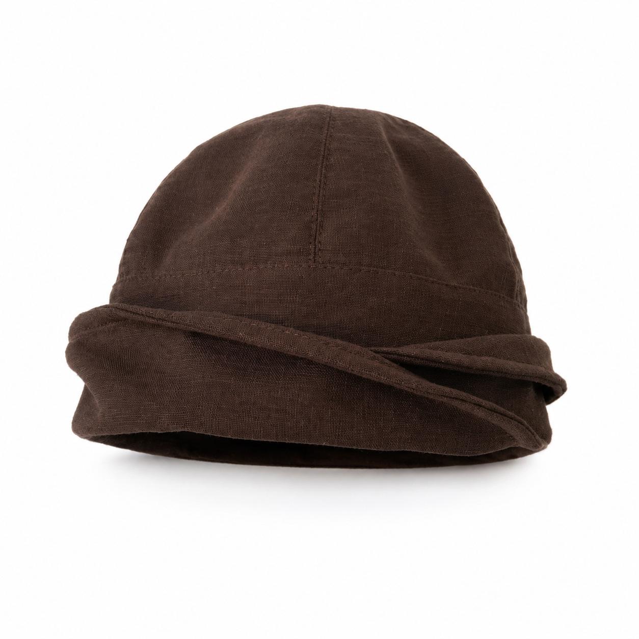 Designer Mode Leinen Marine Matrosenhüte Damen Herren Kaffee Einfach Straße Retro Baskenmützen Japanischer Rollrand Eimerhut M L Unisex L 57-59cm black