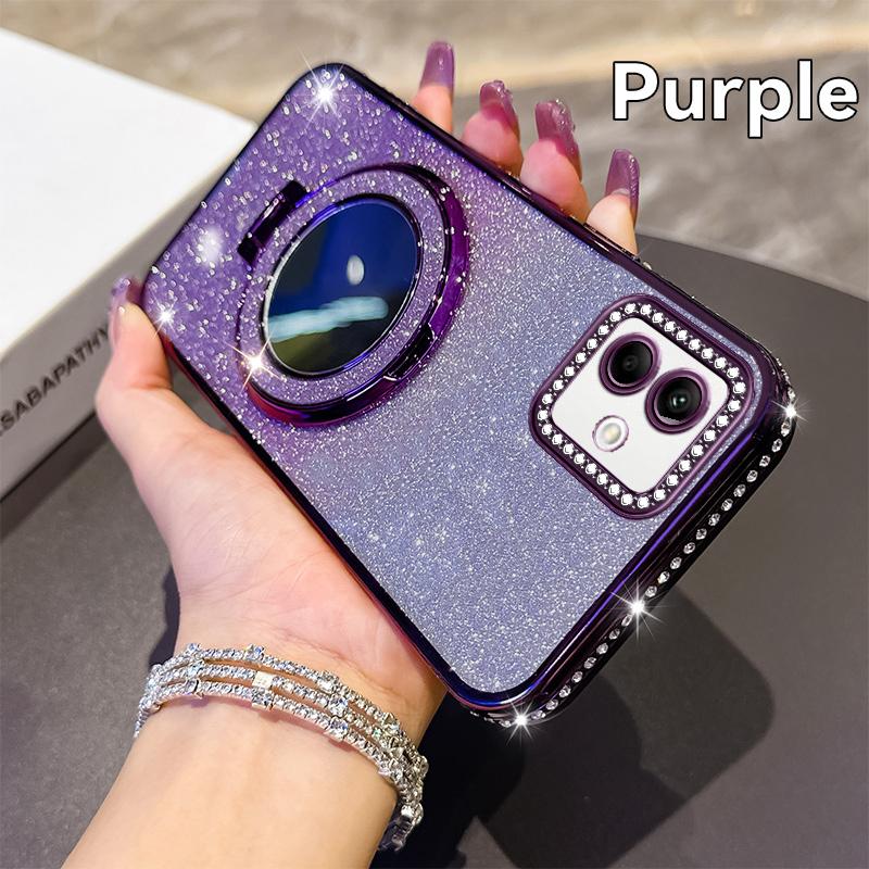 For Samsung A03 A04 A05 A05S Luxury Magnetic Plating Stand Shockproof Glitter Phone Case For Samsung Galaxy A04 A05 Bling Cover