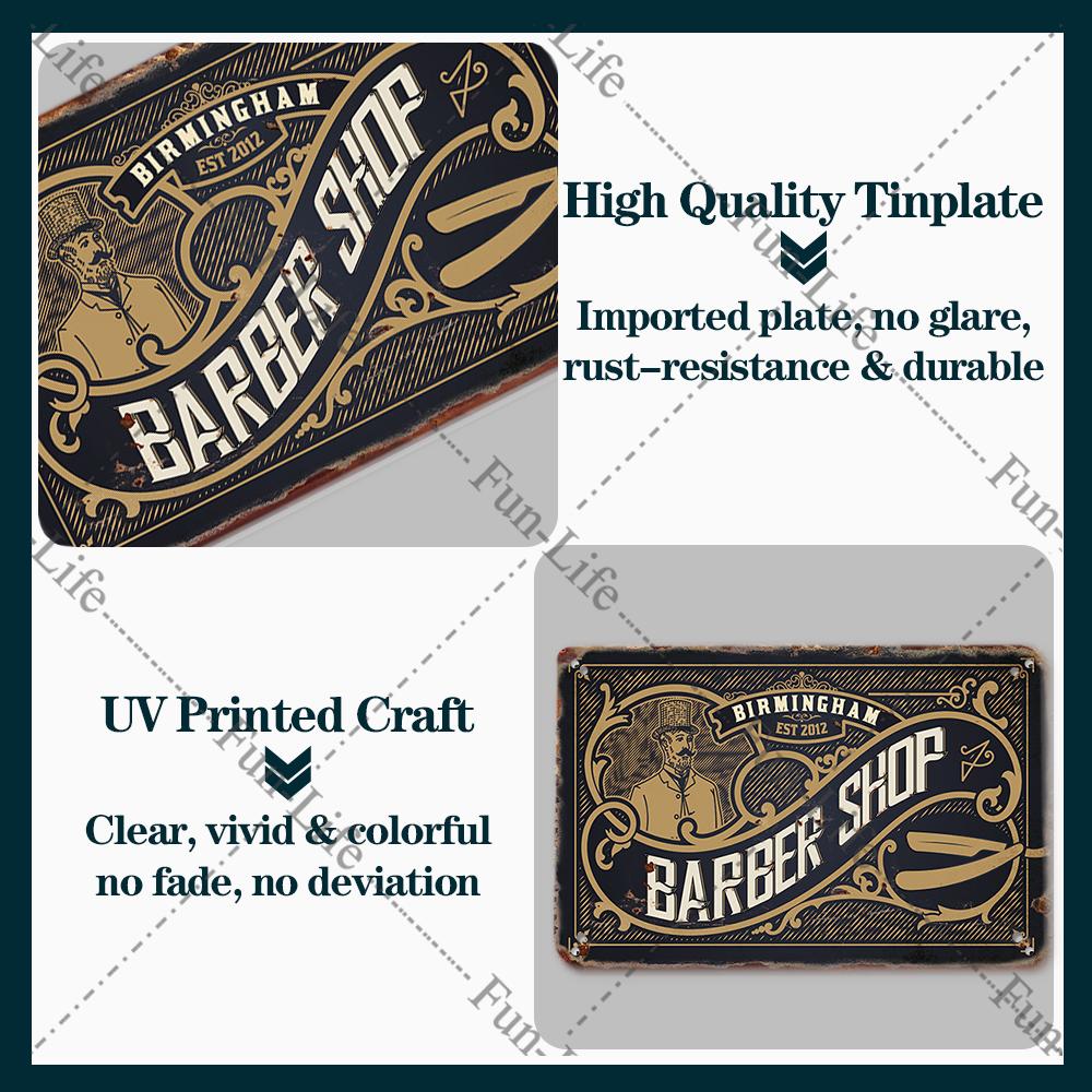 2024 New Barbershop Retro Plate Poster Vintage Home Decor Retro Metal Tin Signs Pub Car Garage Wall Art Home Decor 20x30cm