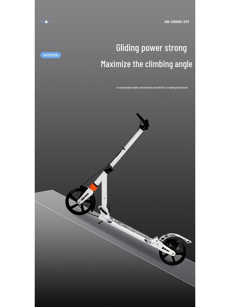 Wow Custom Folding Scooter with Handbrake: Ideal for City Commute, Students, and Children