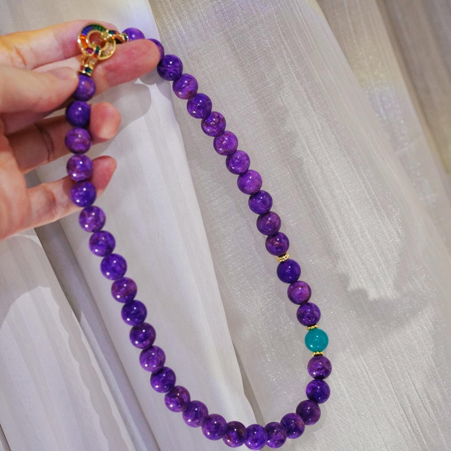 

Atmosphere 10Mm Comfortable Color Quartzite Stone Necklace Collarbone Chain