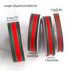 25Yards/Roll Stripes Ribbon DIY Crafts Bows Floral Decor Red Green Ribbons for Cake Box Gift Packaging 2.5cm Christmas