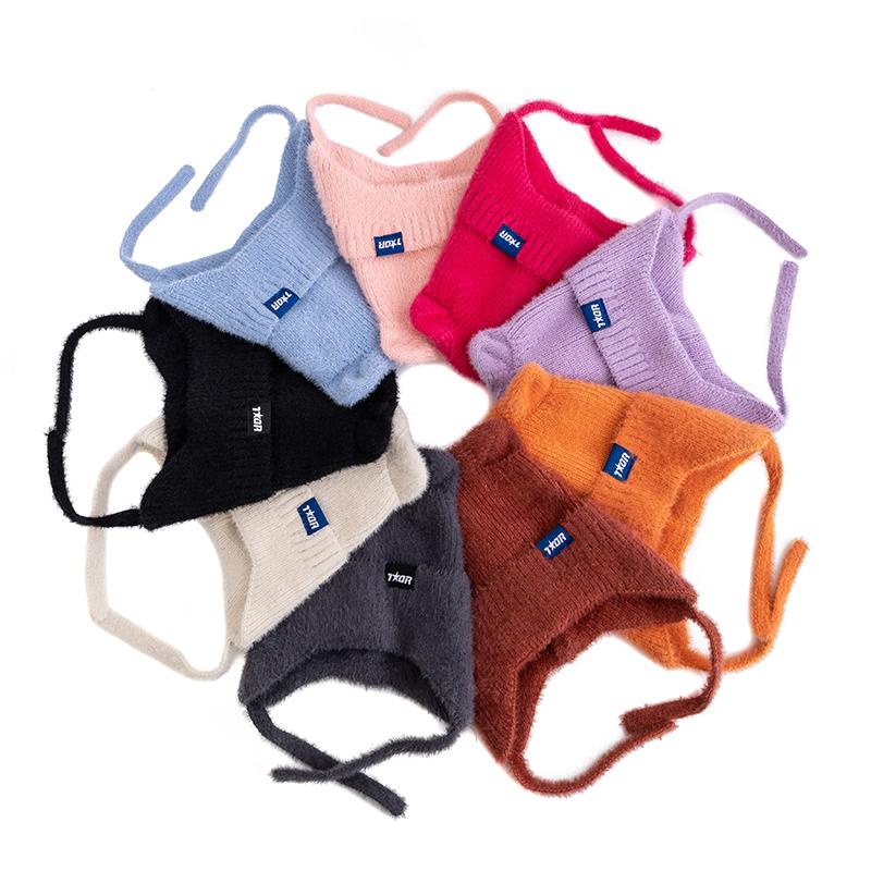 New Women Cute Cat Ear Earflap Winter Hat Fashion Windproof Knitted Hat Kpop Style Soft Beanie Hats Candy Colors Streetwear Cap