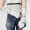 Sweet Cute Fur Bowknot Fingerless Gloves Girl Cosplay Sleeves Arm Sleeves Wool Knitted Sleeves