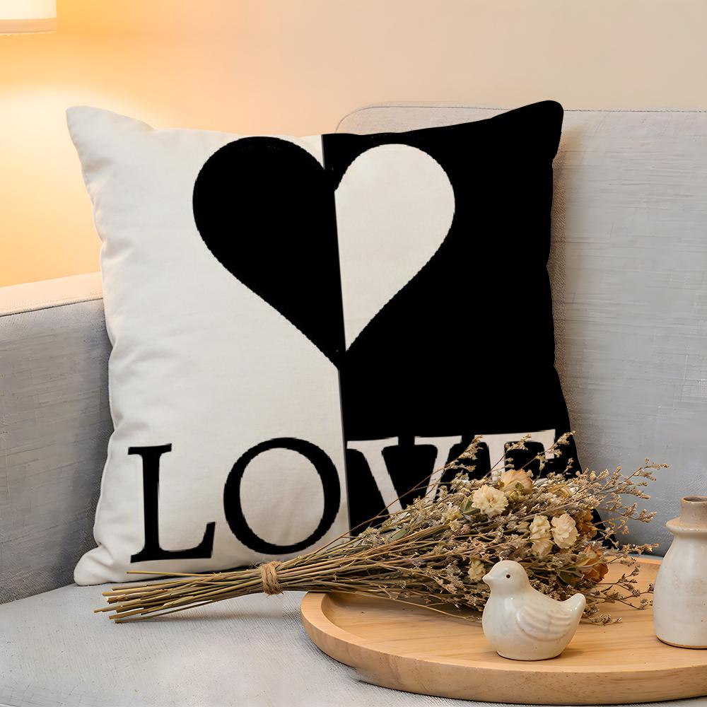Cushion Cover Linen SkinFriendly Soft Decorative Case for Sofa Home Decor Advanced Black White Pillow Cover
