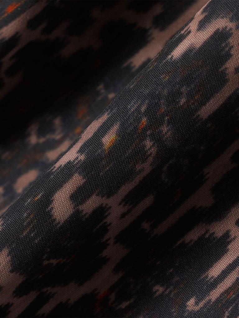 Ships Colors MULHOUSE Women's Leopard Print Bowtie Blouse, Machine Washable, Brown, 221150017, One Size