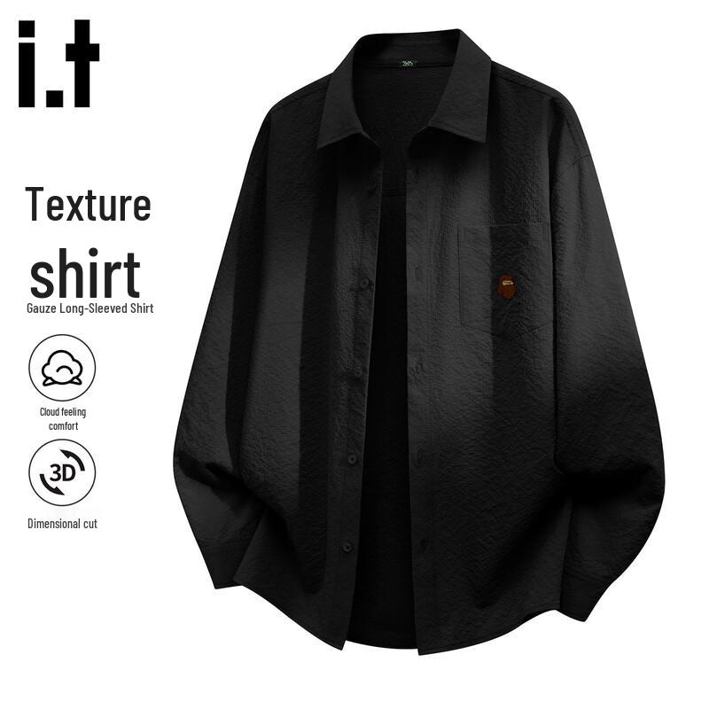 Fingercroxx Men s Textured Long Sleeve Commuter Shirt L