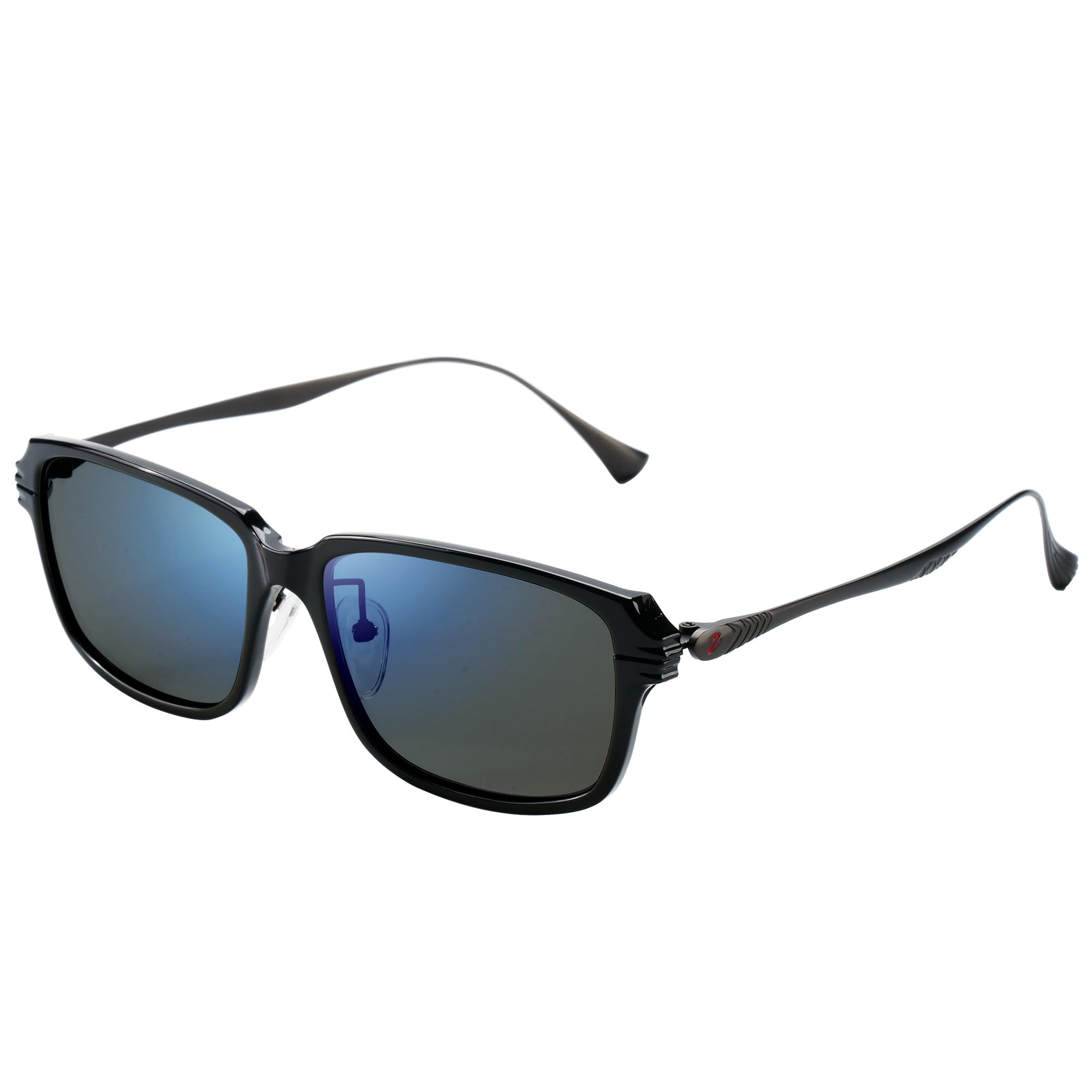 

Zeque JAKE Polarized Sunglasses in Gloss Black Gunmetal with Trueview Focus and Blue Mirror F-2204 &