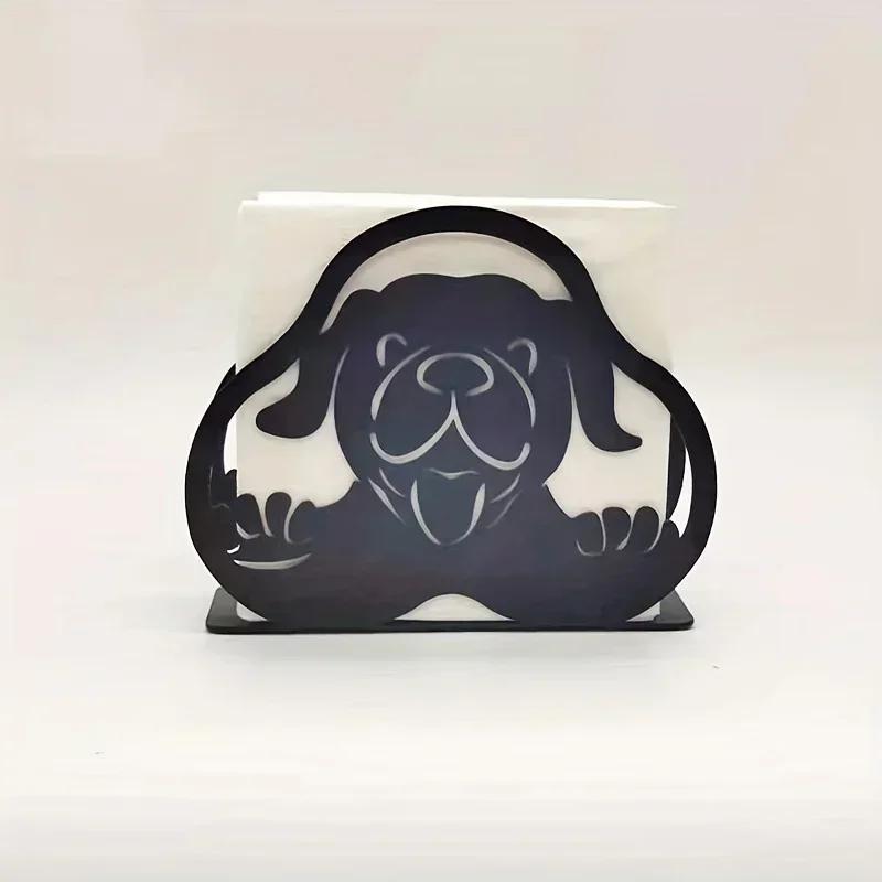 Home LivingRoom Iron Art Standing Tissue Holder Rustic Animal Pattern Party Wedding Dining Table Decor Napkin Stand Storage Rack