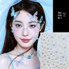 Blue Star Diamond Face Stickers: Adhesive Rhinestone Designs for Tear Eye Makeup, Perfect for Music Festivals.