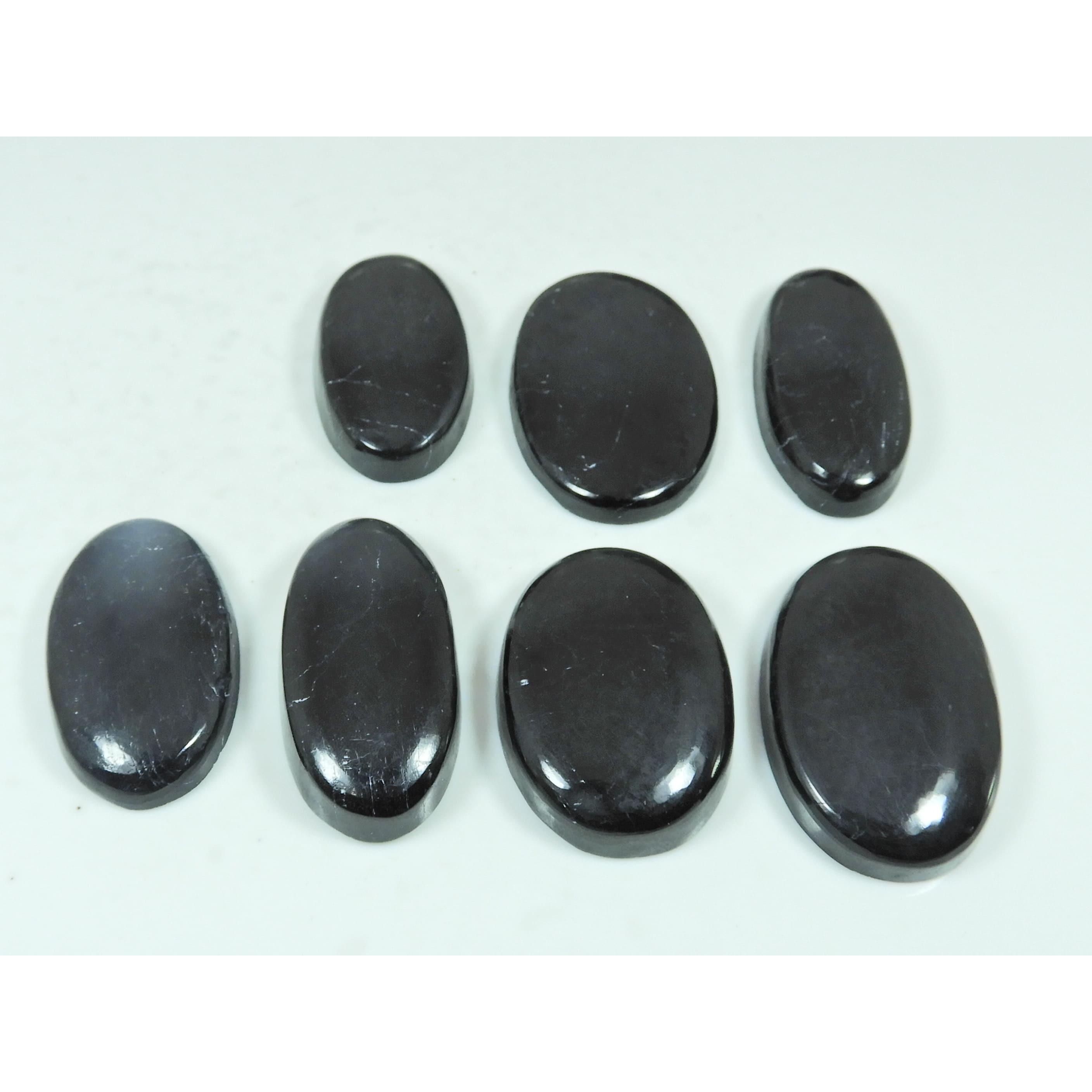 310Cts.Natural Black Tourmaline Oval Shape Cabochon Loose Gemstone 07Pcs Lot C-2911