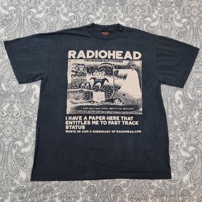 Radiohead Vintage Band T-Shirt Fast Track Status Grafik Albumdruck