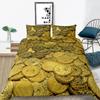 3D Modern Bedding Set Dollar Motif Printed Duvet Cover Vivid Comforter Cover 3 Pieces Money Maths Pattern Funny Soft Bed Set