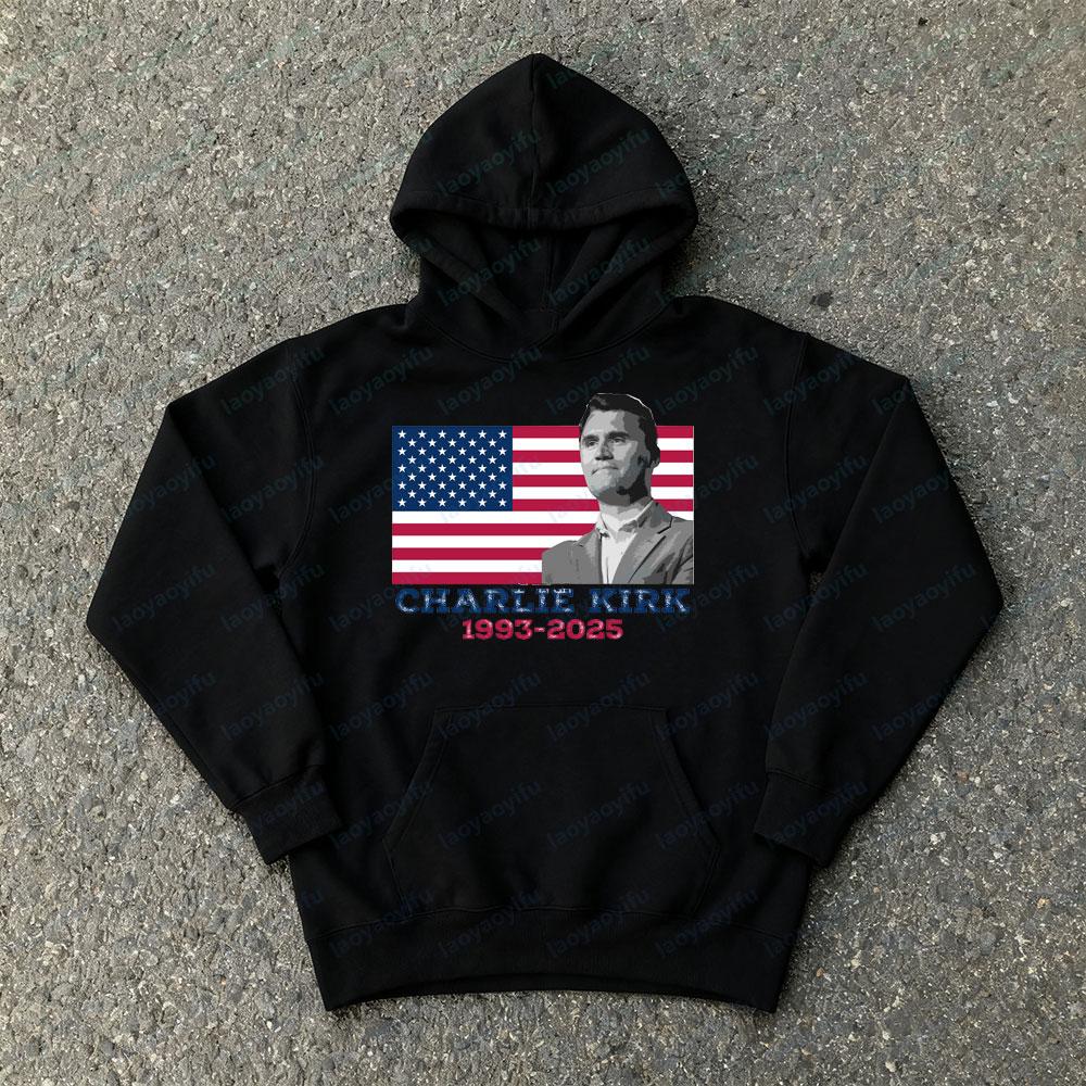 JUSTICEFOR CHARLIE KIRK Sweatshirts Forever In Memory Charlie Kirk Hoodies A TRUE PATRIOT Pride Clothing Men Women Streetwear