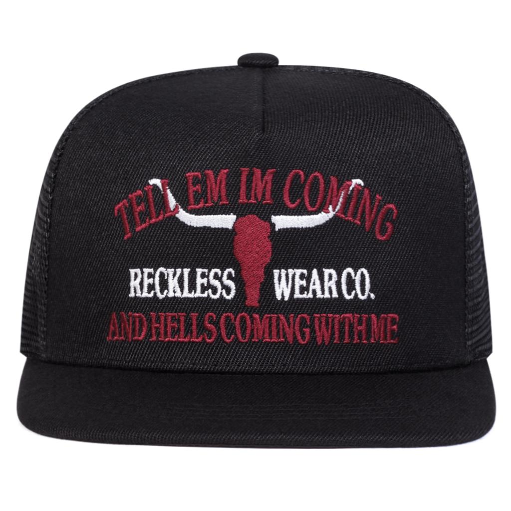 Unisex RECKLESS WEARCO Embroidery Hip-hop Net Hats Spring Summer Adjustable Casual Snapback Baseball Caps Outdoor Sunscreen Hat