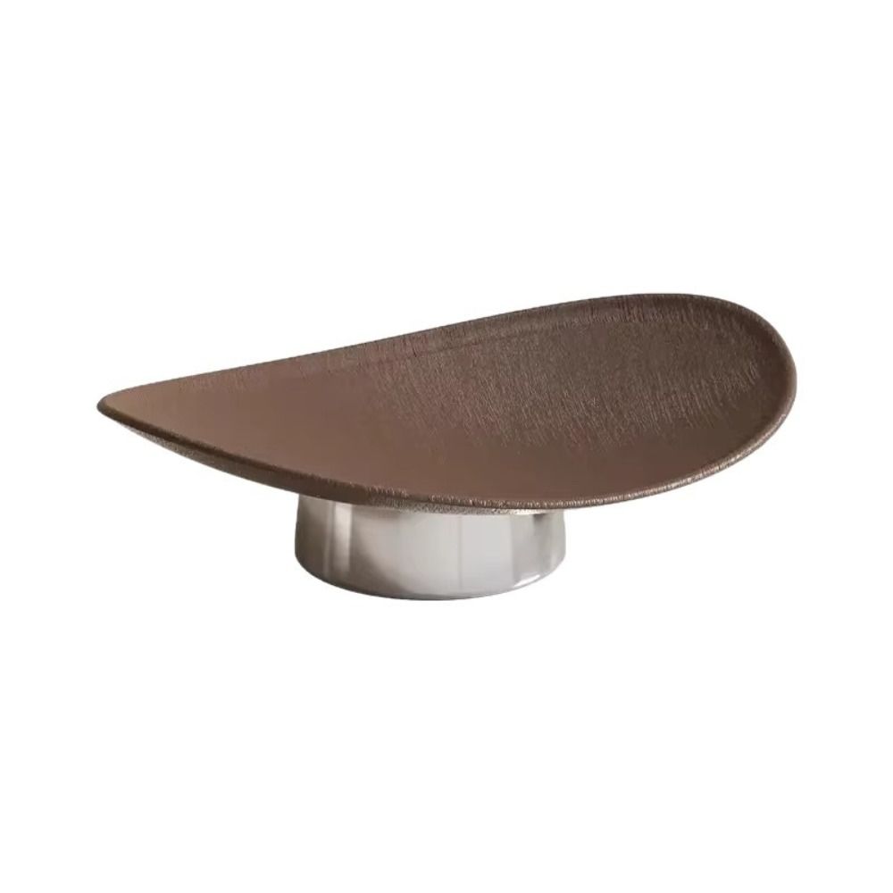 Light Luxury Style Fruit Storage Tray Multi-purpose INS Oval Decorative Plate Simple Imitation Wood Grain Jewelry Display Plate