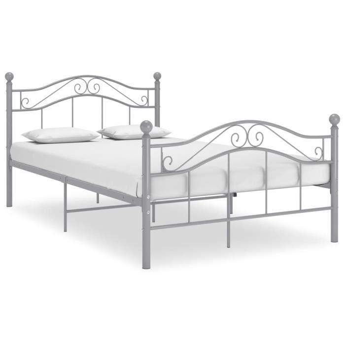 VidaXL Bed Frames Metal Grey 120x200 Cm