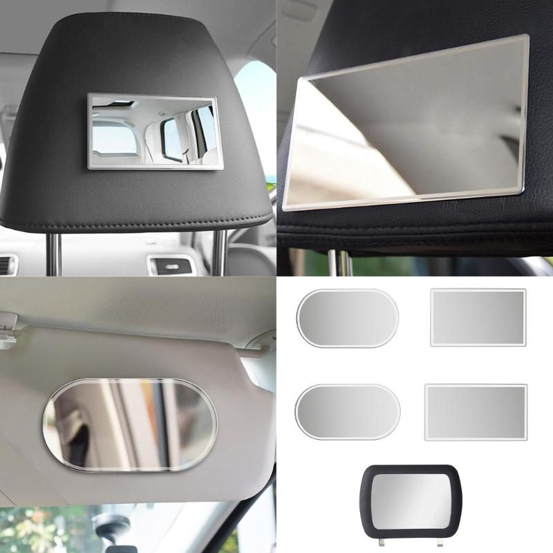 Car Sun Visors Makeup Mirror Stainless Universal Adhesive Easy Installation for Car Visors Seatback Cosmetic Mirror