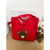 Thickened Model~ Vintage Nylon Tote Bag Large Capacity Embroidered Shoulder Bundle Mouth Bag Student Class Commuter Bag