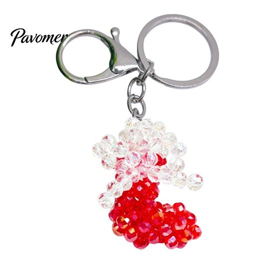 Beaded Key Holder Handmade Christmas Keychain, Xmas Tree Wreath Gift Box Bell Backpack Charm Santa Keyring, Hanging Decor for Party Favors