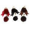 Fashionable Plush Keychain Accessory Stylish Fabric Bowknot Keychain Plush Sphere Pendant for Handbags and Backpacks